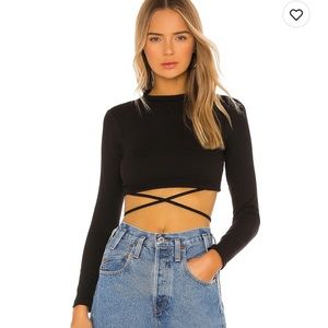 Mia Crop Tee in Black- Small